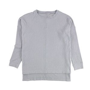 American Eagle Womens Waffle Knit Pullover Sweater, lightblue, M